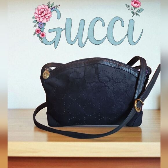 Gucci VTG Perforated Suede Women's Crossbody Bag - Picture 1 of 13